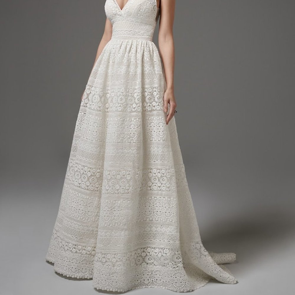 Sottero and Midgley Evan Gown Ivory Lace A-Line Wedding Dress